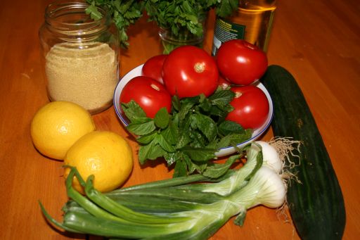 Taboulé ingredients