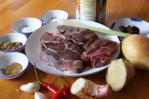 Beef rendang ingredients