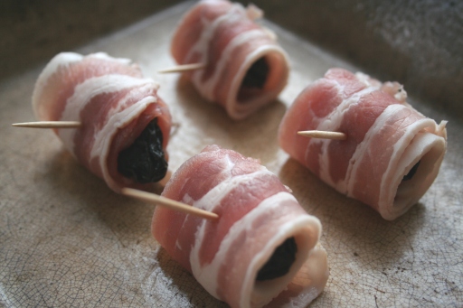 Crispy Bacon wrapped prune