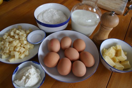 Gougères cheese puffs ingredients