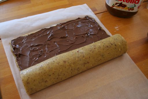 Chocolate-Hazelnut biscuits roll