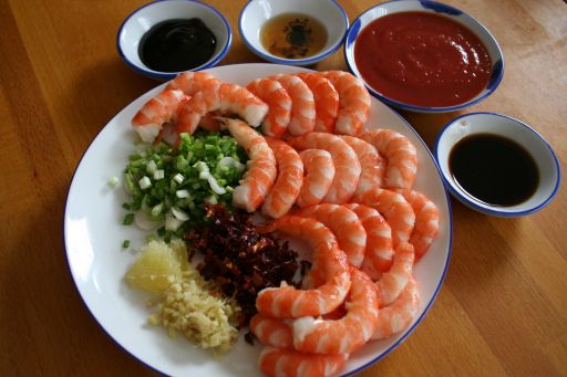 Szechuan prawns ingredients